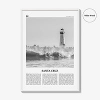 Santa Cruz Print Black and White No 3, Santa Cruz Wall Art, Santa Cruz Poster, Santa Cruz Photo, California, USA, United States