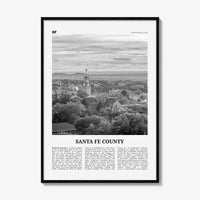 Santa Fe County Print Black and White, Santa Fe County Wall Art, Santa Fe County Poster, Santa Fe Photo, Santa Fe Wall Décor, Santa Fe Map