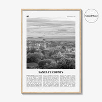 Santa Fe County Print Black and White, Santa Fe County Wall Art, Santa Fe County Poster, Santa Fe Photo, Santa Fe Wall Décor, Santa Fe Map