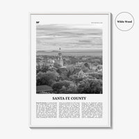 Santa Fe County Print Black and White, Santa Fe County Wall Art, Santa Fe County Poster, Santa Fe Photo, Santa Fe Wall Décor, Santa Fe Map
