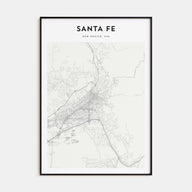 Santa Fe Map Portrait Poster