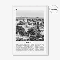 Santa Fe Print Black and White, Santa Fe Wall Art, Santa Fe Poster, Santa Fe Photo, Santa Fe Wall Décor, New Mexico, USA, United States