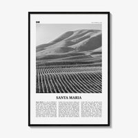 Santa Maria Print Black and White, Santa Maria Wall Art, Santa Maria Poster, Santa Maria Photo, Santa Maria Wall Décor, California, USA