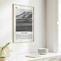 Santa Maria Print Black and White, Santa Maria Wall Art, Santa Maria Poster, Santa Maria Photo, Santa Maria Wall Décor, California, USA