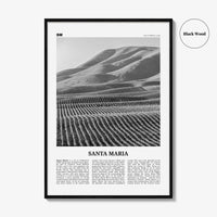 Santa Maria Print Black and White, Santa Maria Wall Art, Santa Maria Poster, Santa Maria Photo, Santa Maria Wall Décor, California, USA