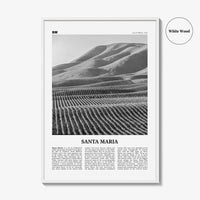 Santa Maria Print Black and White, Santa Maria Wall Art, Santa Maria Poster, Santa Maria Photo, Santa Maria Wall Décor, California, USA