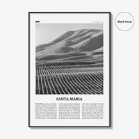 Santa Maria Print Black and White, Santa Maria Wall Art, Santa Maria Poster, Santa Maria Photo, Santa Maria Wall Décor, California, USA