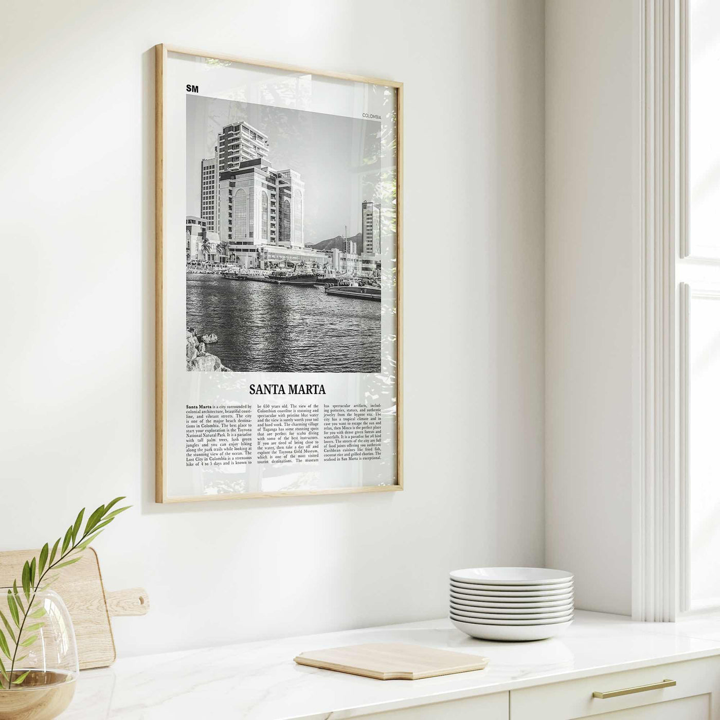 Santa Marta Print Black and White, Santa Marta Wall Art, Santa Marta Poster, Santa Marta Photo, Santa Marta Wall Décor, Colombia