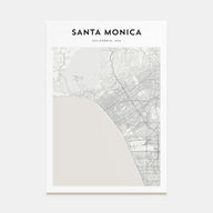 Santa Monica Map Portrait Poster