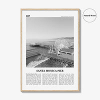 Santa Monica Pier Print Black and White, Santa Monica Pier Wall Art, Santa Monica Pier Poster, Santa Monica Pier Photo, California