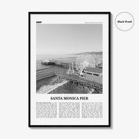 Santa Monica Pier Print Black and White, Santa Monica Pier Wall Art, Santa Monica Pier Poster, Santa Monica Pier Photo, California
