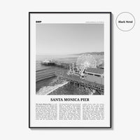Santa Monica Pier Print Black and White, Santa Monica Pier Wall Art, Santa Monica Pier Poster, Santa Monica Pier Photo, California