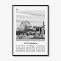 Santa Monica Print Black and White No 1, Santa Monica Wall Art, Santa Monica Poster, Santa Monica, California, USA, United States