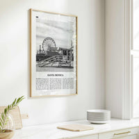 Santa Monica Print Black and White No 1, Santa Monica Wall Art, Santa Monica Poster, Santa Monica, California, USA, United States