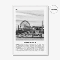 Santa Monica Print Black and White No 1, Santa Monica Wall Art, Santa Monica Poster, Santa Monica, California, USA, United States