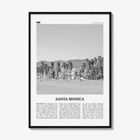 Santa Monica Print Black and White No 2, Santa Monica Wall Art, Santa Monica Poster, Santa Monica, California, USA, United States