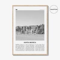 Santa Monica Print Black and White No 2, Santa Monica Wall Art, Santa Monica Poster, Santa Monica, California, USA, United States