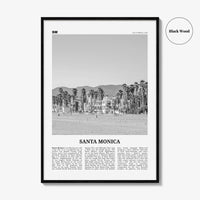 Santa Monica Print Black and White No 2, Santa Monica Wall Art, Santa Monica Poster, Santa Monica, California, USA, United States
