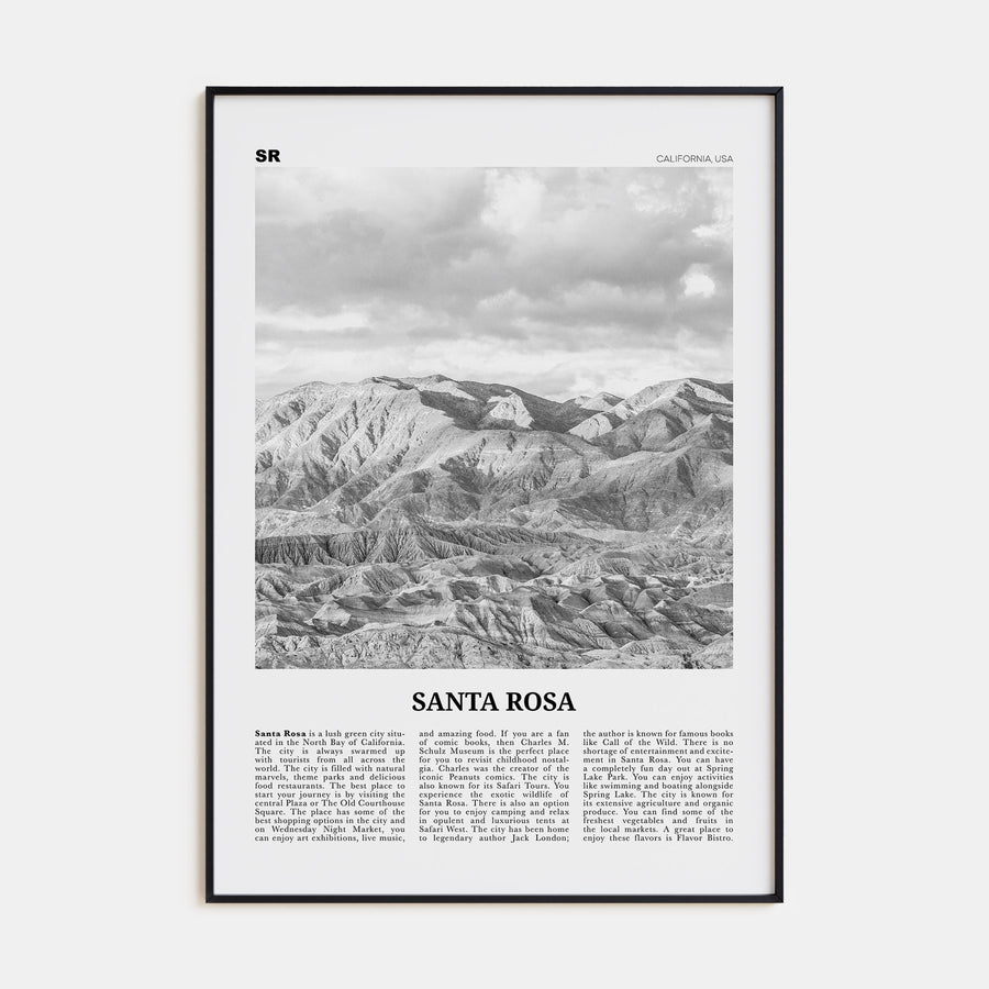 Santa Rosa Travel B&W Poster
