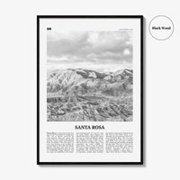 Santa Rosa Print Black and White, Santa Rosa Wall Art, Santa Rosa Poster, Santa Rosa Photo, Santa Rosa Wall Décor, California, USA