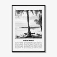 Santa Teresa Print Black and White, Santa Teresa Wall Art, Santa Teresa Poster, Santa Teresa Photo, Santa Teresa Wall Décor, Costa Rica