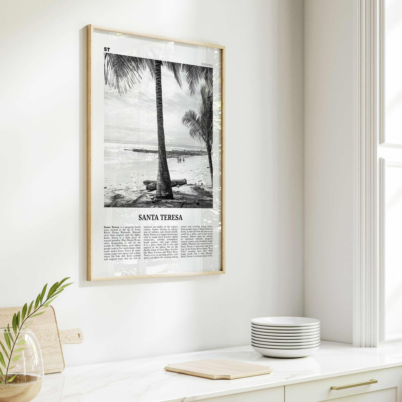 Santa Teresa Print Black and White, Santa Teresa Wall Art, Santa Teresa Poster, Santa Teresa Photo, Santa Teresa Wall Décor, Costa Rica