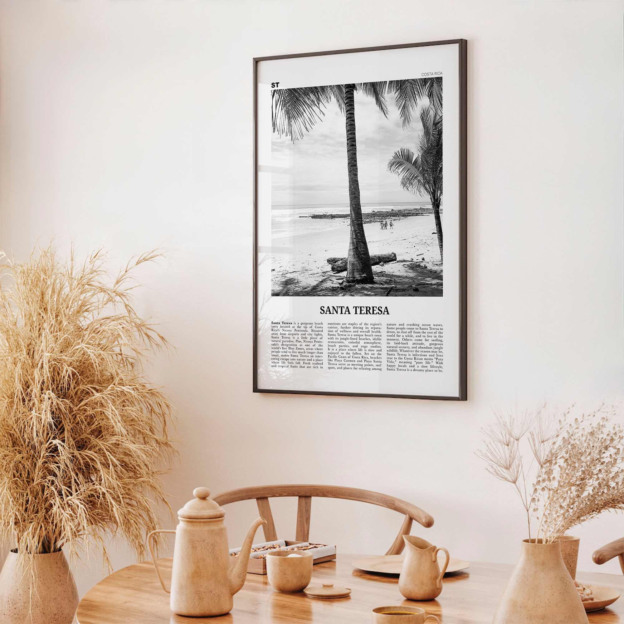 Santa Teresa Print Black and White, Santa Teresa Wall Art, Santa Teresa Poster, Santa Teresa Photo, Santa Teresa Wall Décor, Costa Rica