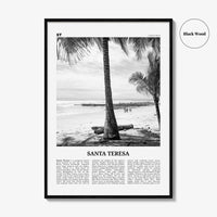 Santa Teresa Print Black and White, Santa Teresa Wall Art, Santa Teresa Poster, Santa Teresa Photo, Santa Teresa Wall Décor, Costa Rica