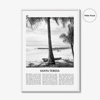 Santa Teresa Print Black and White, Santa Teresa Wall Art, Santa Teresa Poster, Santa Teresa Photo, Santa Teresa Wall Décor, Costa Rica