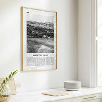 Santa Ynez Valley Print Black and White, Santa Ynez Valley Wall Art, Santa Ynez Valley Poster, Santa Ynez Valley Photo, California USA