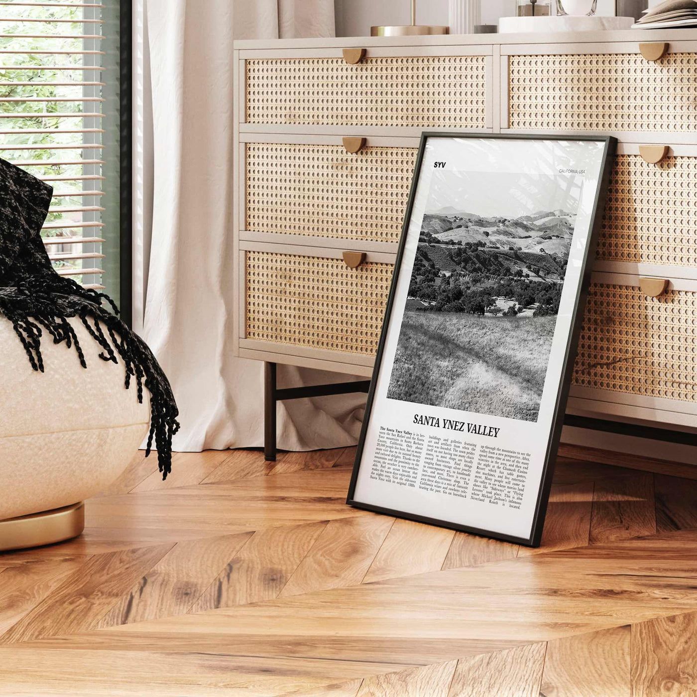 Santa Ynez Valley Print Black and White, Santa Ynez Valley Wall Art, Santa Ynez Valley Poster, Santa Ynez Valley Photo, California USA