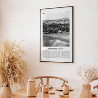 Santa Ynez Valley Print Black and White, Santa Ynez Valley Wall Art, Santa Ynez Valley Poster, Santa Ynez Valley Photo, California USA