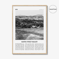 Santa Ynez Valley Print Black and White, Santa Ynez Valley Wall Art, Santa Ynez Valley Poster, Santa Ynez Valley Photo, California USA