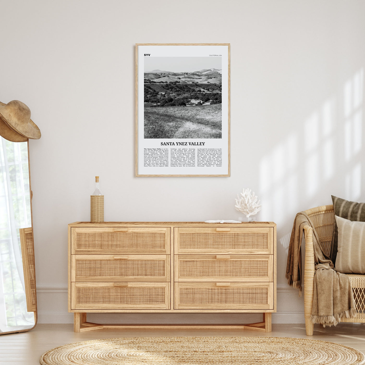 Santa Ynez Valley Travel B&W Poster