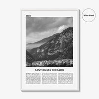 Santagata Di Esaro Print Black and White, Santa Agata Di Esaro Wall Art, Santa Agata Di Esaro Poster, Santa Agata Photo, Wall Décor, Italy