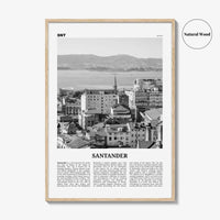 Santander Print Black and White, Santander Wall Art, Santander Poster, Santander Photo, Santander Wall Décor, Santander Map,