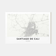 Santiago de Cali Map Landscape Poster