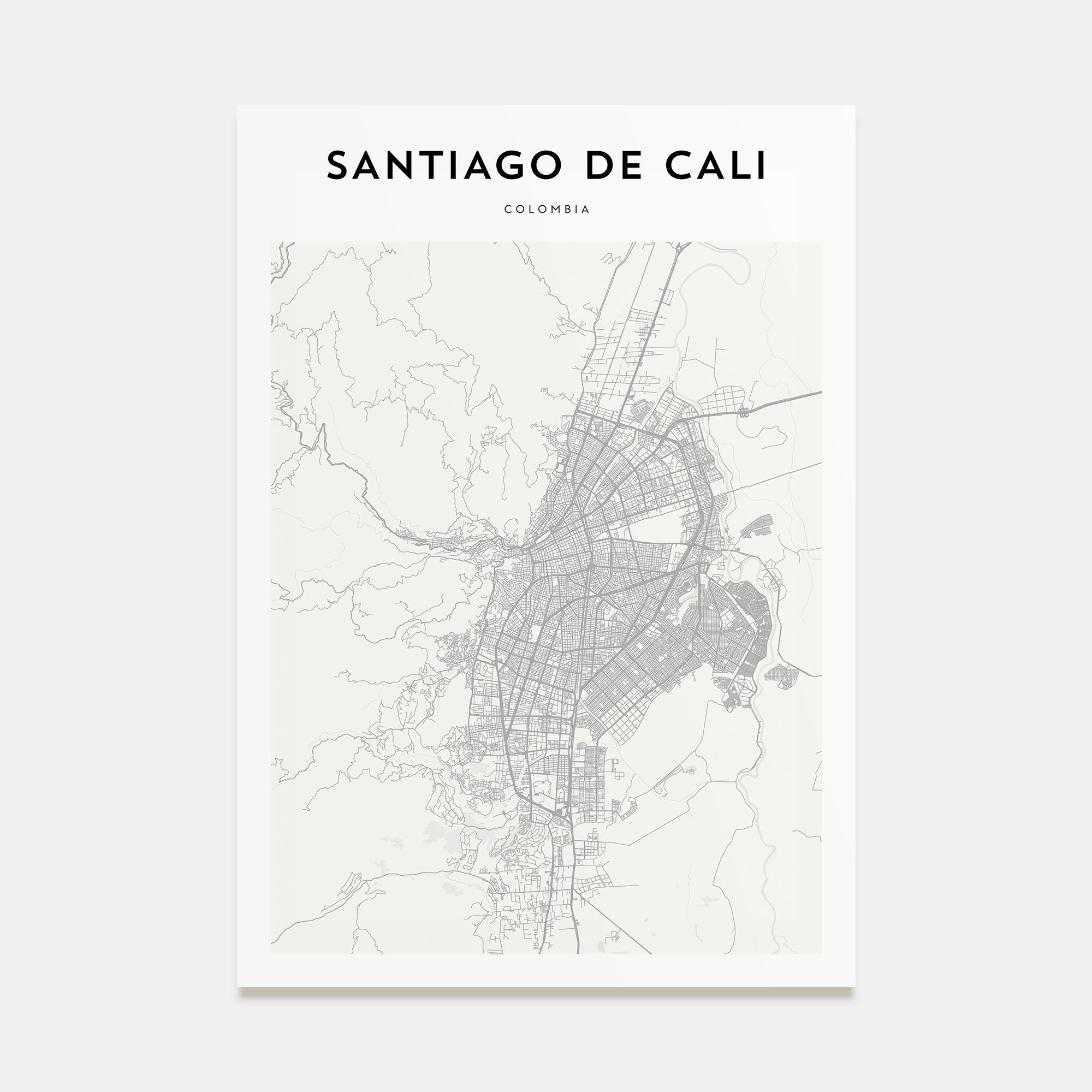 Santiago de Cali Map Portrait Poster