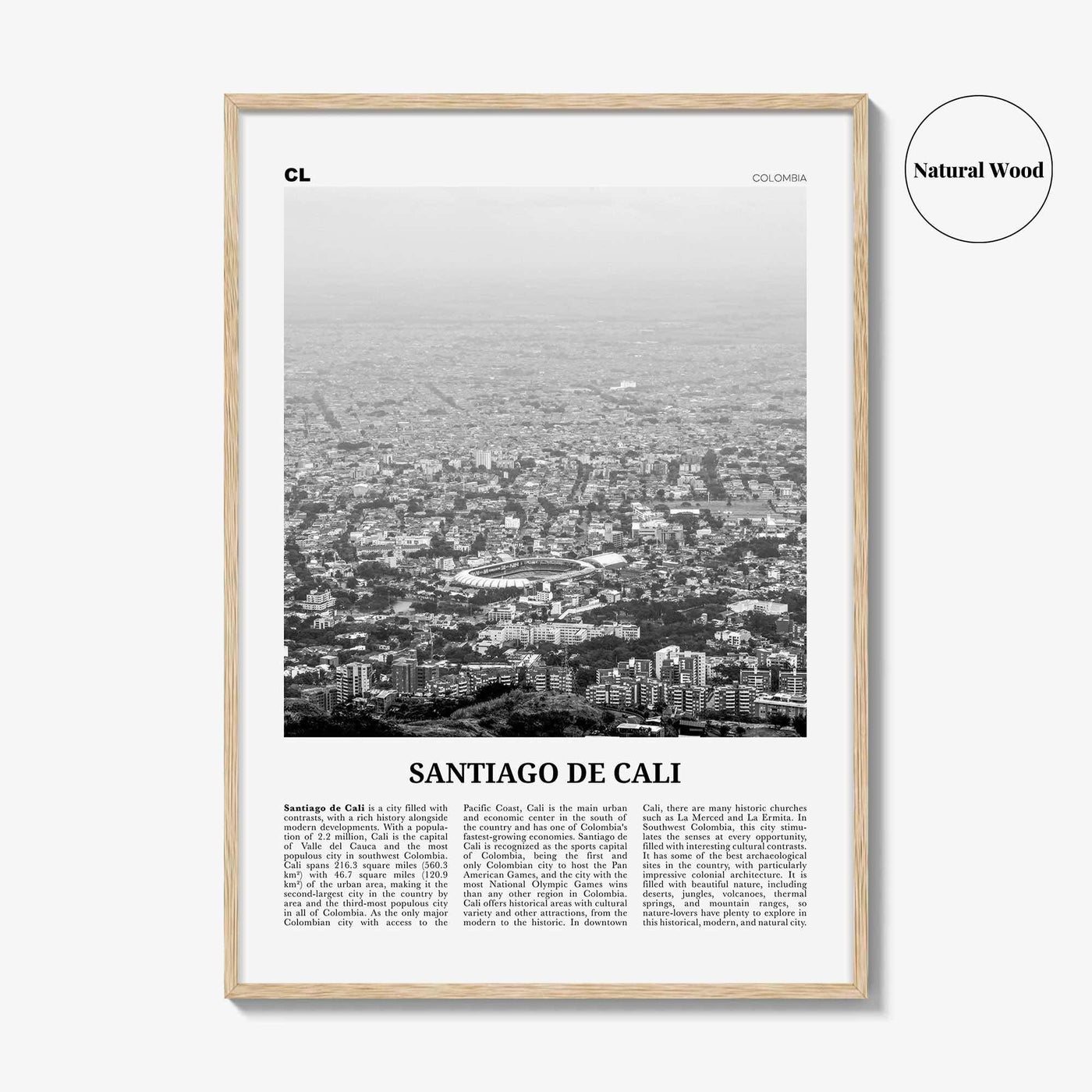 Santiago de Cali Print Black and White, Santiago de Print Black White, Cali Wall Art, Cali Poster, Cali Photo, Cali Wall Decor, Colombia