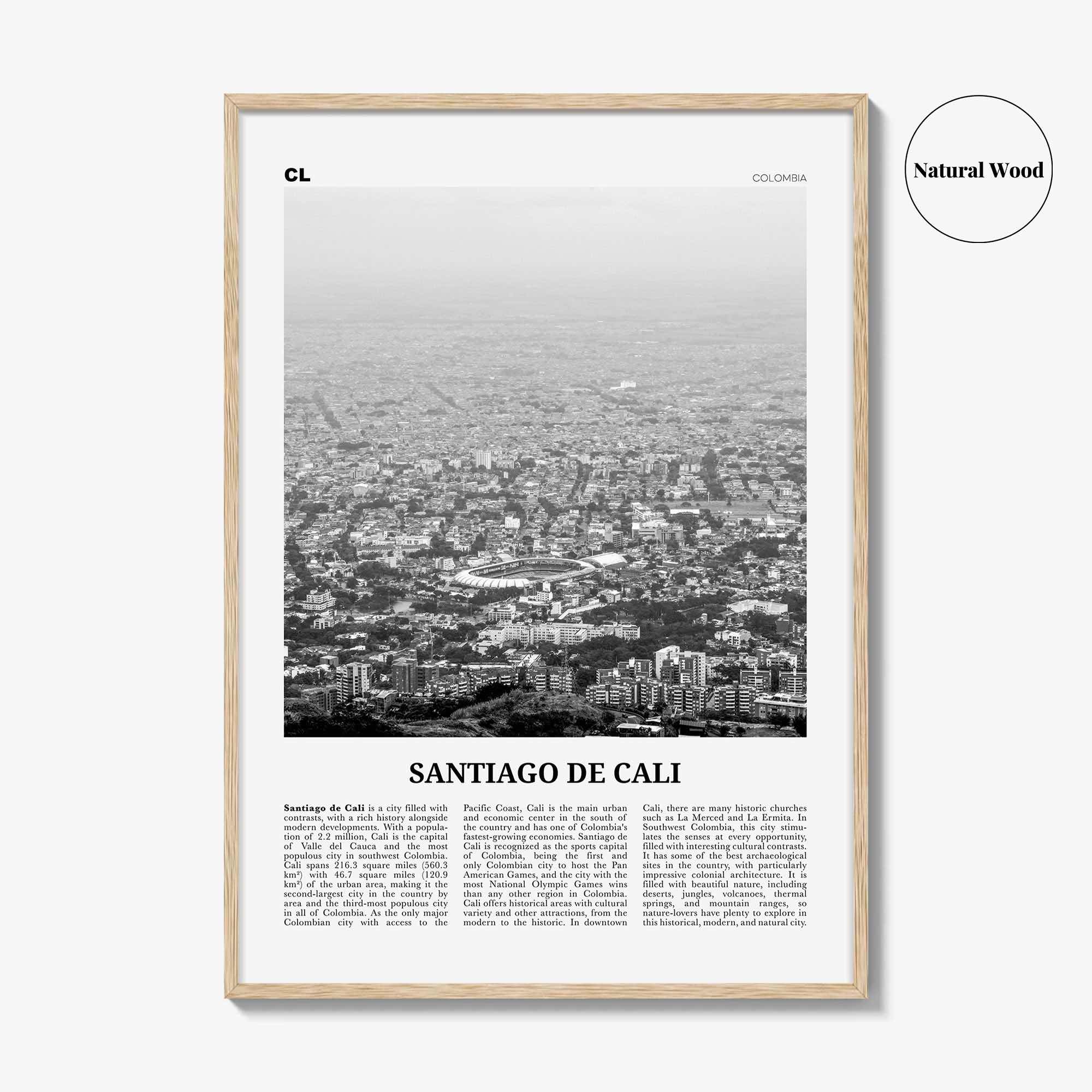 Santiago de Cali Print Black and White, Santiago de Print Black White, Cali Wall Art, Cali Poster, Cali Photo, Cali Wall Decor, Colombia