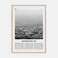 Santiago de Cali Travel B&W Poster