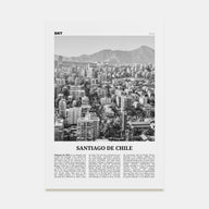 Santiago de Chile Travel B&W Poster