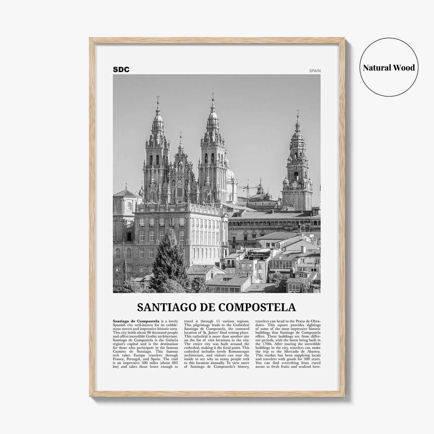 Santiago de Compostela Print Black and White, Santiago de Compostela Wall Art, Compostela Poster, Compostela Photo, Compostela Décor, Spain