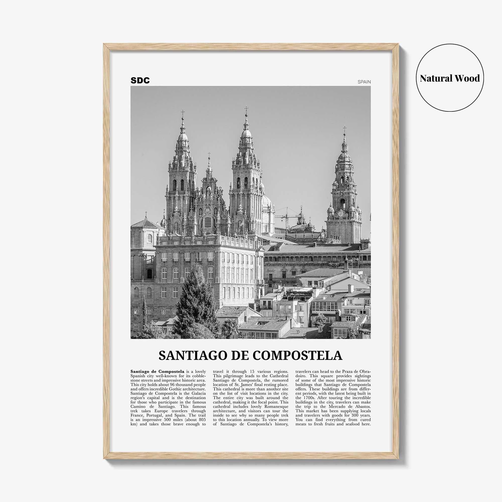 Santiago de Compostela Print Black and White, Santiago de Compostela Wall Art, Compostela Poster, Compostela Photo, Compostela Décor, Spain