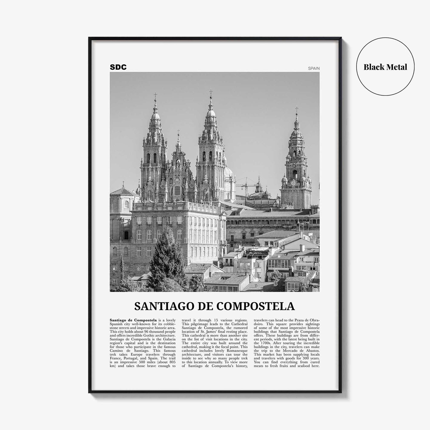 Santiago de Compostela Print Black and White, Santiago de Compostela Wall Art, Compostela Poster, Compostela Photo, Compostela Décor, Spain