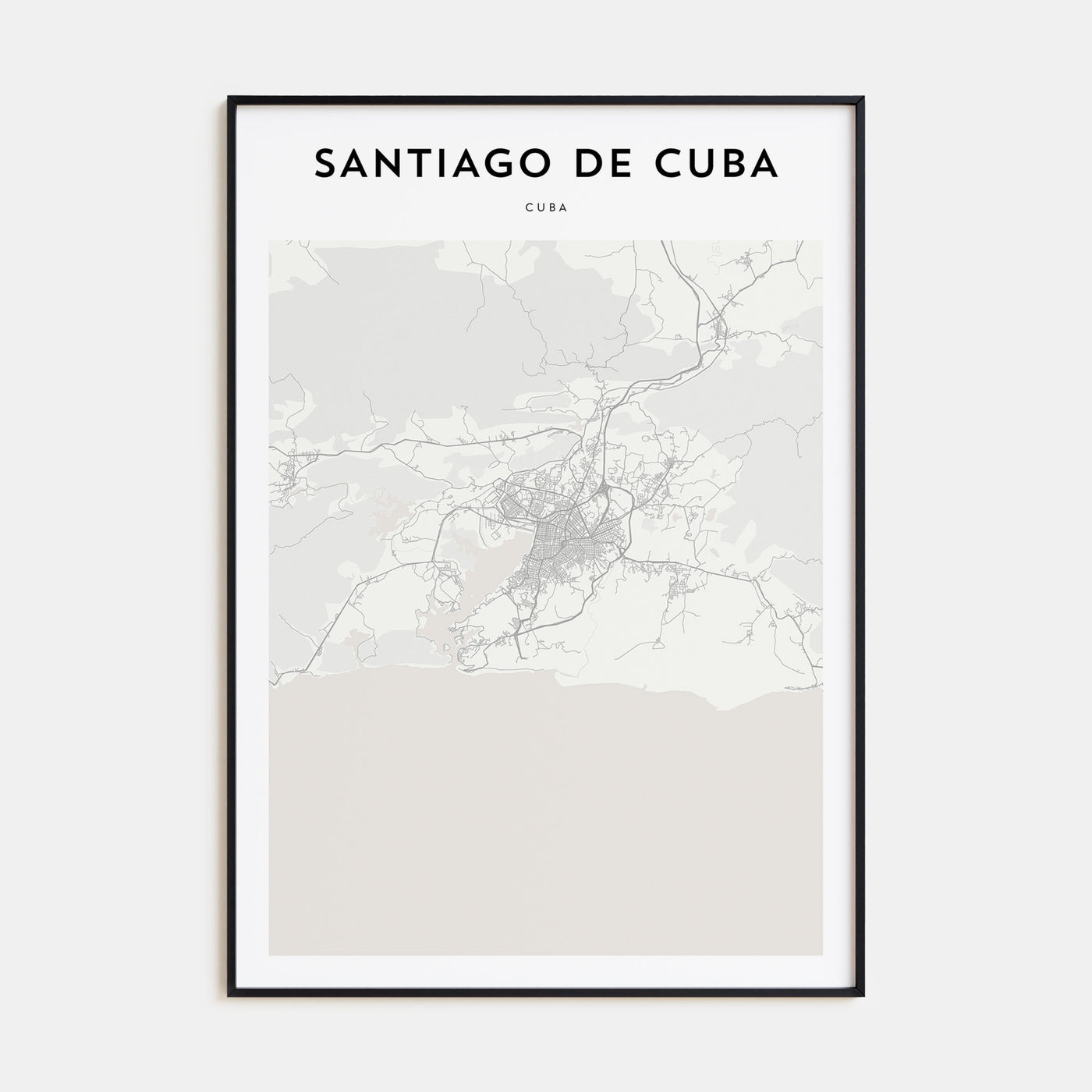 Santiago de Cuba Map Portrait Poster