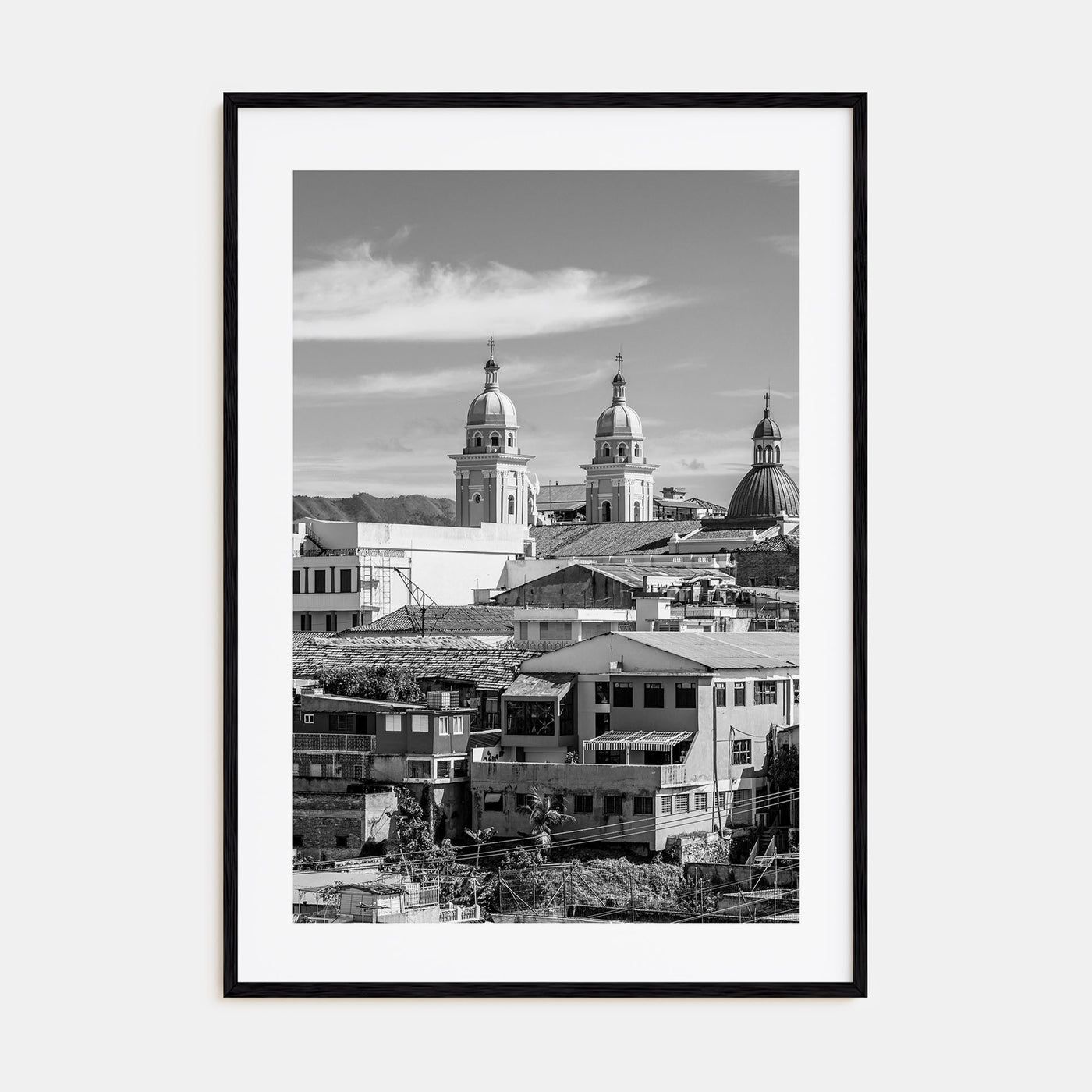 Santiago de Cuba Photo B&W Poster