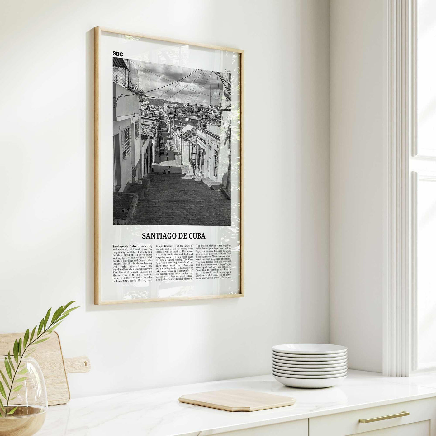 Santiago de Cuba Print Black and White, Santiago de Cuba Wall Art, Santiago de Cuba Poster, Santiago de Cuba Photo, Santiago de Cuba Décor