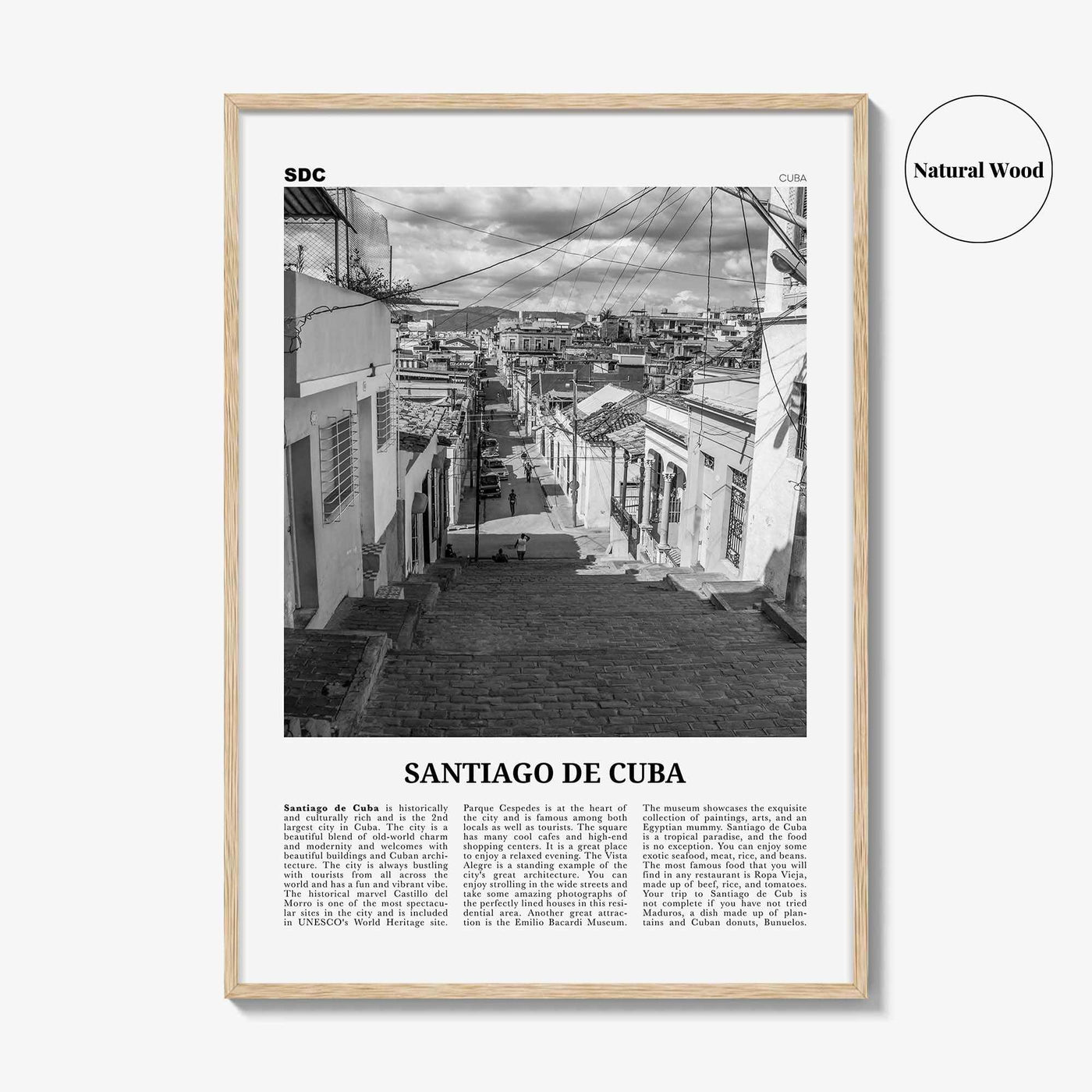 Santiago de Cuba Print Black and White, Santiago de Cuba Wall Art, Santiago de Cuba Poster, Santiago de Cuba Photo, Santiago de Cuba Décor