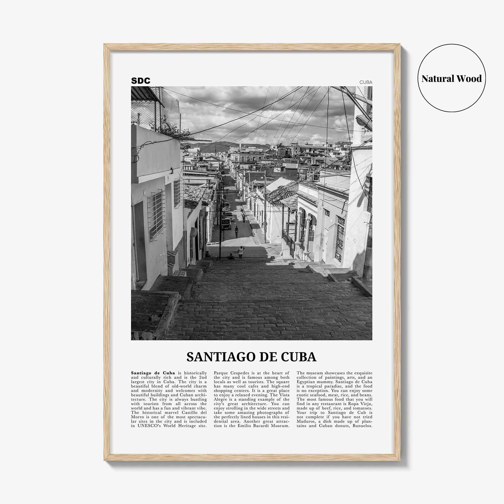 Santiago de Cuba Print Black and White, Santiago de Cuba Wall Art, Santiago de Cuba Poster, Santiago de Cuba Photo, Santiago de Cuba Décor